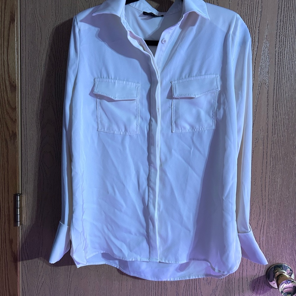 JLUXLABEL Ivory Button-Up Blouse